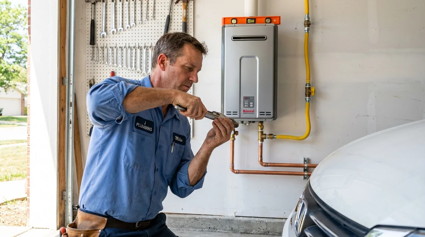 Tankless water heater installation by a Johns Plumbing LLC plumber in Potsdam